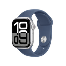 APPLE WATCH SERIES 10 GPS 42MM ALUMINIUM CASE WITH DENIM SPORT BAND - S/M MWWA3 SILVER (New)