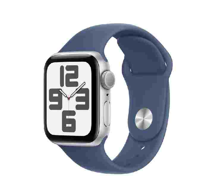APPLE WATCH SEGPS 44MM ALUMINIUM CASE WITH DENIM SPORT BAND - M/L MXER3 argento (nuovo)