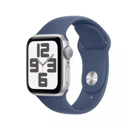 APPLE WATCH SEGPS 44MM ALUMINIUM CASE WITH DENIM SPORT BAND - M/L MXER3 argento (nuovo)